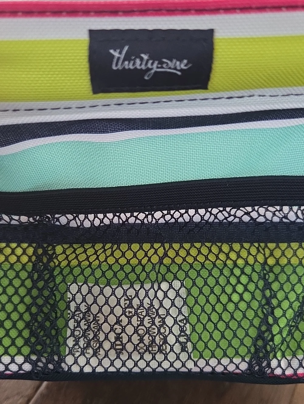 thirty-one Striped Fabric Storage Bin with Mesh Front Pocket